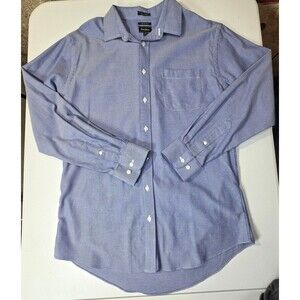 Neiman Marcus Mens Trim-Fit Button-Up Long Sleeve Micro Check Shirt 16.5 34/35 L